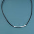 Boho Bar Suede Choker Necklace Black Leather Necklace Chain Silver Bar Choker Black Cord Velvet Choker Necklace for Women and Girls Gifts...