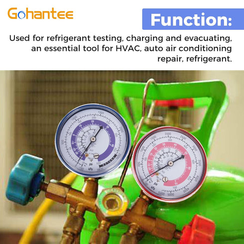 Air Conditioner Refrigerant Low and High Pressure Gauge 70mm/2.7inch for R410A R134A R22 PSI PA AC Pressure Gauges...