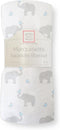 SwaddleDesigns Marquisette Receiving Swaddle Blanket for Baby Boys & Girls, Soft Premium Cotton Muslin, Best Shower Gift, Elephant and Pastel Blue...