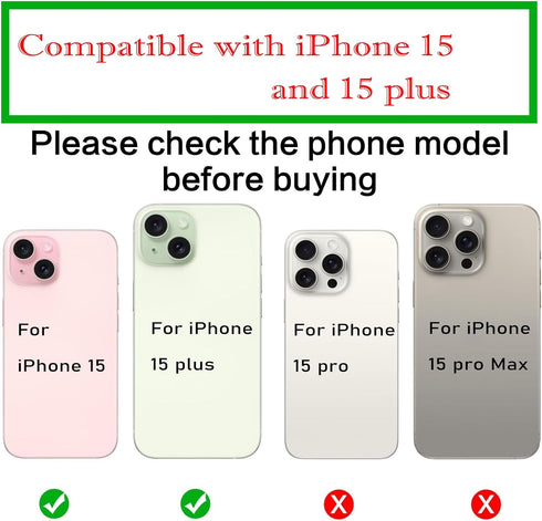2 Pcs/Set 15 Plus Rear Camera Lens Replacement for iPhone 15 Back Camera Lens Glass Replacement with Pre-Installed Adhesive + Repair Tool Kit, Ant...
