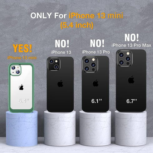 Miracase Compatible with iPhone 13 Mini case 5.4 inch, 2023 Upgrade Full-Body Glass Clear Case Bumper Case with Built-in 9H Tempered Glass Screen ...