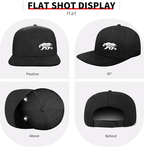 Negi Bears Hat Skull Hats for Men, Hip Hop Women Baseball Cap Outdoor Mens Snapback Hats, Mountain Hat Black Trucker Hat for Hiking, Climbing, Fis...