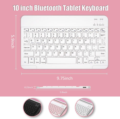 Bluetooth Keyboard for iPad 10th Generation,Mini Rechargeable Wireless keyboard Compatible with iPad 10.2 (9th/8th/7th), iPad Pro 13/12.9/11 Inch,...