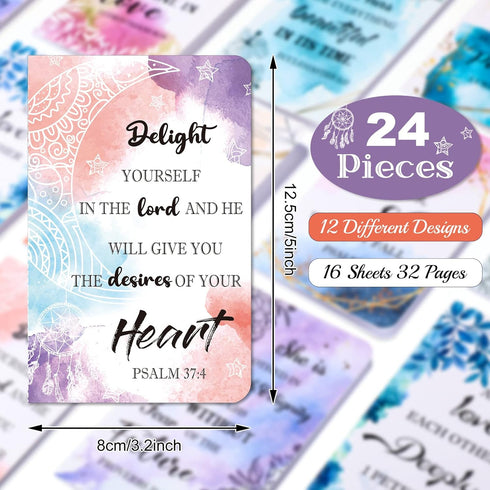 Flower Daily Prayer Faith Journals for Women, Rustic Floral Patterned Bible Verse Notebooks Inspirational Scripture Quotes Pocket Notepads, School...
