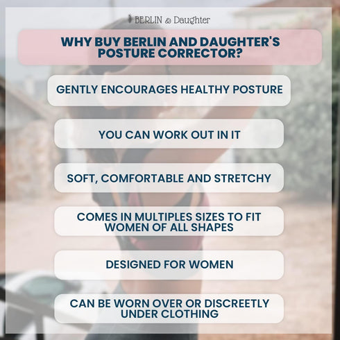 Berlin & Daughter Posture Corrector - Fully Adjustable Breathable Clavicle Chest Back Support Brace for Improves Posture & Provide Lumbar Support ...