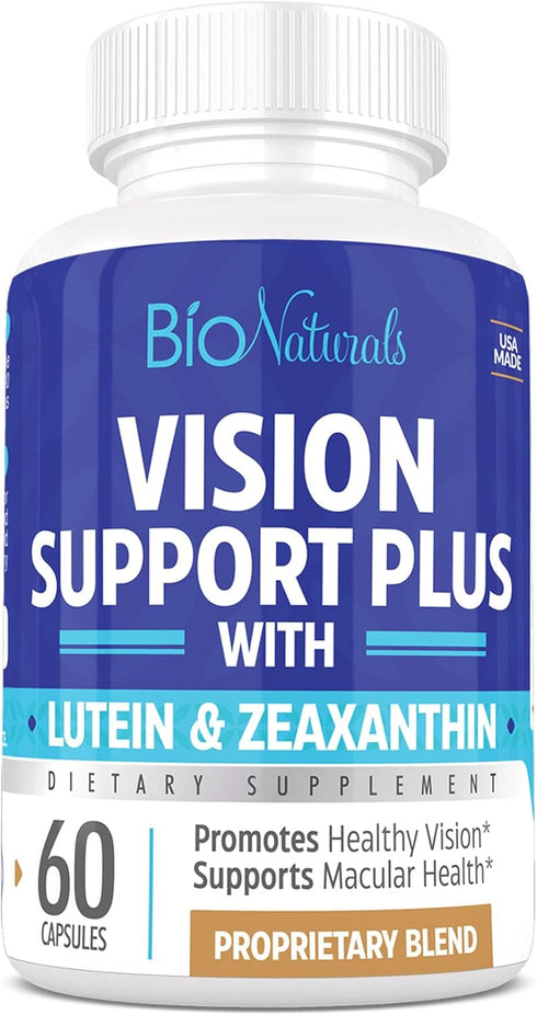 Bio Naturals Eye Vitamin Supplement with Lutein, Zeaxanthin, Lycopene, Bilberry, Quercetin & More - All Natural Proprietary Blend Supports Vision ...