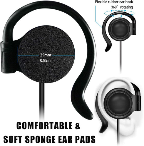 EXMAX Wired Single Headphones 3.5mm Right-Side Earphone One Ear Ear-Hook Headphone for EXD-101 ATG-100T Wireless Tour Guide Receiver Radio Podcast...