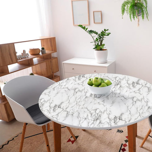 Decoroom White Grey Marble Contact Paper, Self Adhesive Removable Peel and Stick Wallpaper, Waterproof Marble Contact Paper Granite for Countertop...