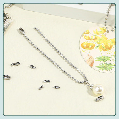 200Pcs Ball Chain Connector Clasps Fits 2.4mm Beaded Ball Chain, Roller Blind Ball Chain Cord Connector Clips Jewelry Making Accessories Clips for...