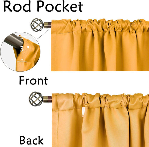 BGment Rod Pocket and Back Tab Blackout Curtains for Bedroom - Thermal Insulated Room Darkening Curtains for Living Room, 2 Window Curtain Panels ...