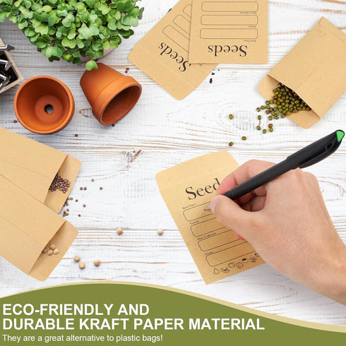 Joyberg 156 PCS Seed Envelopes 3.15”x 4.72”, Seed Packets Envelopes Kraft Seed Saving Envelopes, Self Sealing Seed Storage Envelopes Mini Envelope...