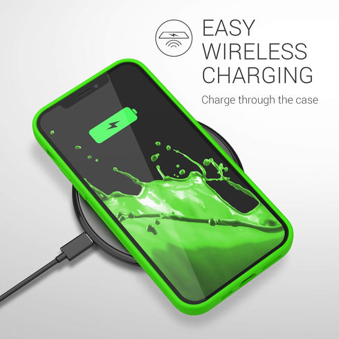 kwmobile Case Compatible with Apple iPhone 12 Pro Max Case - Soft Slim Protective TPU Silicone Cover - Neon Green...