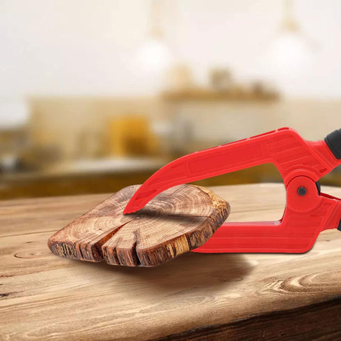 Woodworking Clamp, Spring Clamp with Long Flat Nose Plastic Fixing Clamp Woodworking Fixture Accessory(3 inch opening 75MM deep 110MM) Red...