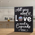 JennyGems All You Need is Love and a Cupcake Wooden Sign, Bakery Signage and Decor, Gift for Cupcake Lovers, Made in USA...
