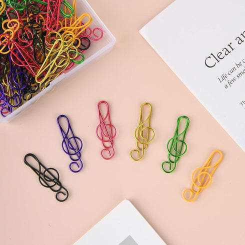 50PCS Music Paper Clips Music Note Paper Clips Cute Metal Musical Treble Clef Paper Clips Musical Notes Clips Fancy Fun Paper Clip Music Bookmark ...