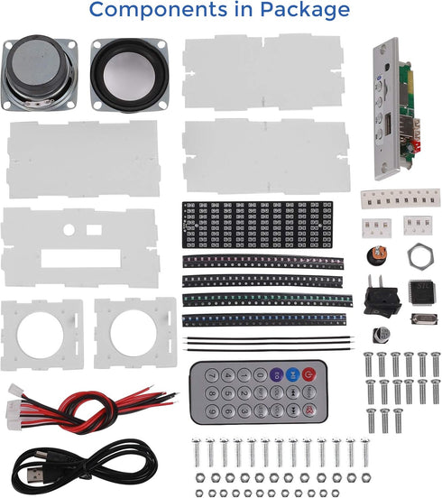 MiOYOOW Bluetooth-Compatible Speaker Kit DIY Soldering Project Spectrum USB Mini Electronic Sound Amplifier Home Stereo Speaker DIY Kits for Home ...