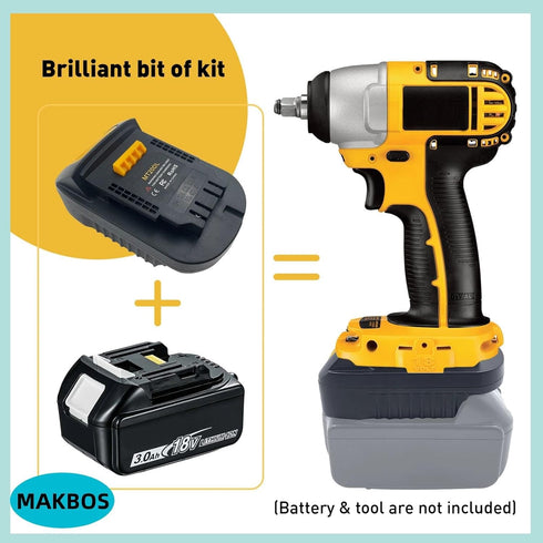 MT20DL Battery Adapter for DeWalt 20V Cordless Power Multitool,Convert for Makita 18V Li-ion Battery BL1430 BL1860 BL1815 to for DeWalt 18V/20V DC...
