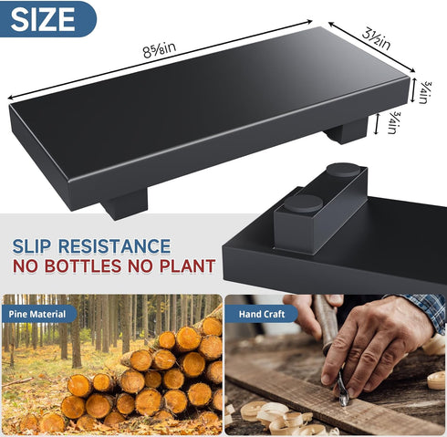 Wood Pedestal Soap Stand for Kitchen Counter Island, 8.65" x 3.45" Small Bathroom Tray for Sink Vanity Countertop, Modern Farmhouse Decor Wooden R...