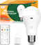 Neporal MagicGlow Rechargeable Light Bulbs with Remote, 3 Colors Shift + Dimmable Battery Powered Light Bulbs, USB Rechargeable, A19 Emergency LED...