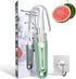 Watermelon Cutter Slicer Tool, 3-in-1 Stainless Steel Watermelon Fork Slicer and Popsicle Cutter with Clear Wall Hook, Portable Fruit Cutter Set f...