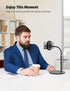 Cell Phone Stand, Adjustable Height & Angle Gooseneck Stand for Desk Flexible Arm Universal Holder, Aluminum Alloy Desktop Recording Compatible wi...