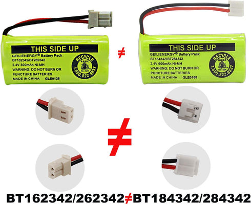 GEILIENERGY 2.4V 300mAh NIMH BT183342 BT283342 BT162342 BT262342 BT166342 BT266342 Battery Compatible with CS6719 CS6419 CS6649 DS6151 at&T CL4940...