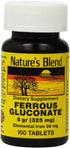 Nature's Blend Ferrous Gluconate Tablets, 100 Count...