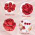 OIIKI 100PCS Cinnabar Carved Rose Beads, 8mm Red Rose Charm for Jewelry Making, Flower Carving Loose Beads...