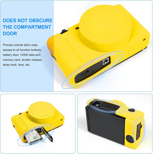 Camera Case for Sony ZV-1 Camera Removable Lens Cover,Anti-Scratch Silicone Soft Camera Case Compatible with Sony ZV-1 ZV1 Camera(Yellow)...