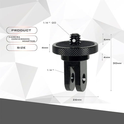 Aluminum Camera Tripod Mount Adapter,2pcs ¼-20 Conversion Adapter for Tripod, Suitable for GoPro Hero/Sony/ Insta360 X3/ Sjcam/Action Camera and O...