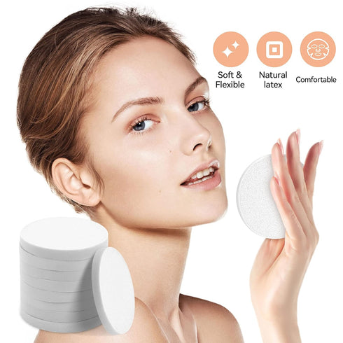 Round Sponge Puff Set 24 Pieces 2.2 Inch Soft Mini Facial Loose Powder Blender Pads Applicator For Liquid Foundation Setting Holder Makeup Beauty ...