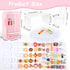 95 Pcs Dollhouse Refrigerator Mini Fridge Table Dining Car Toy with Food Set Kitchen Furniture Miniatures Party Fruits Juice Milk Desserts for Chi...