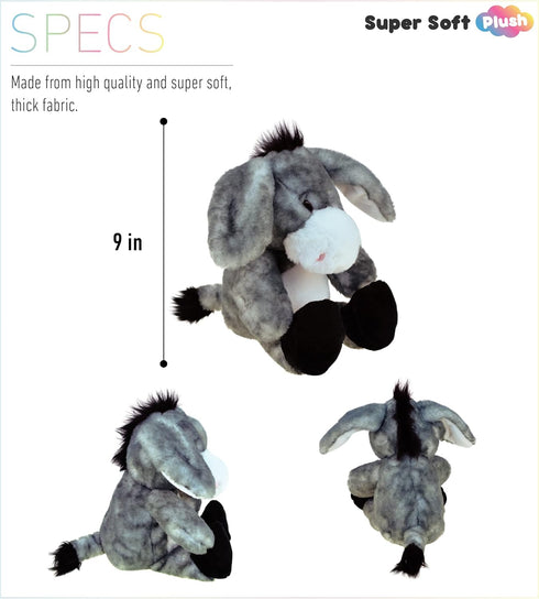 DolliBu Plush Donkey Stuffed Animal - Soft Plush Huggable Grey Donkey Toy, Adorable Floppy Donkey Stuffed Toy, Donkey Gifts for Donkey Lovers for ...
