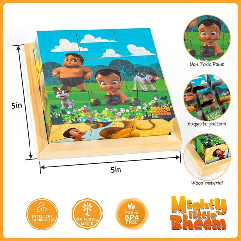 Wood 6 Sided Building Stacking Block Puzzle 6 Different Puzzles in 1 for Boys Girls Toddlers Ages 3 and Up...