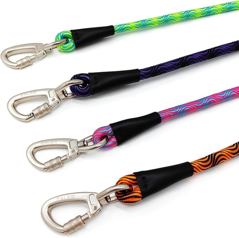 Rope Dog Leash, 4/5/6/10/15/20/30/50 Foot Heavy Duty Dog Leashes with Carabiner, Nylon Pet Dog Lead for Large and Medium Dogs (4FT, Blue Pink)...