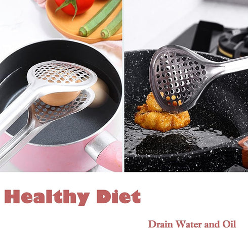 L/V Stainless Steel Kitchen Tongs, Kitchen Small Salad Cooking Tongs, Adjustable Range Cooking Barbecue Meat Food Tongs, Multifunction Locking Ton...