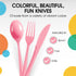 Exquisite Disposable Pink Plastic Knives 50 Pcs - Heavy Duty Pink Plastic Disposable Cutlery - Pink Disposable Flatware, Pink Plastic Silverware, ...