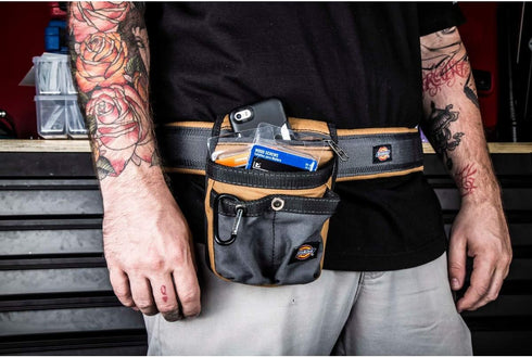 Dickies Heavy-Duty Padded Work Belt for Contractors, Quick-Release Buckle, Adjustable, 3-Inch Width, Holds Most Tool Belt Pouches, Grey/Tan...