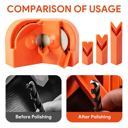 Drill Bit Sharpener for All Bits, Multipurpose Drill Bit Grinding Sharpener with 4 Grinding Wheels, Drill Machine Blade Sharpening Tool for Carbid...
