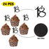 Sumerk 24PCS 18 Cupcake toppers Black Glitter 18th Birthday Cupcake Picks Anniversary Party Decorations...