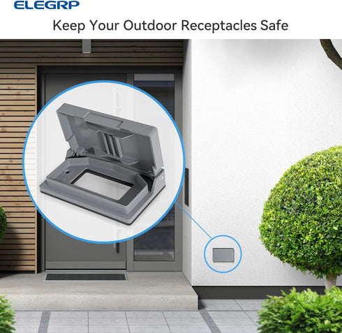 ELEGRP Horizontal Outdoor Cover for Decotative Receptacles, Weatherproof Wall Plate, Outdoor Electrical Outlet Cover, Standard Size 1-Gang 4.77” x...