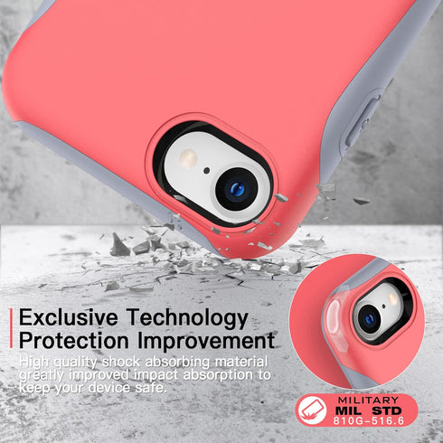 TEAM LUXURY Case for iPhone se (2022/2020), iPhone 8, iPhone 7 case - Shockproof Slim Protective Cover Compatible with Wireless Charging - (Pink C...