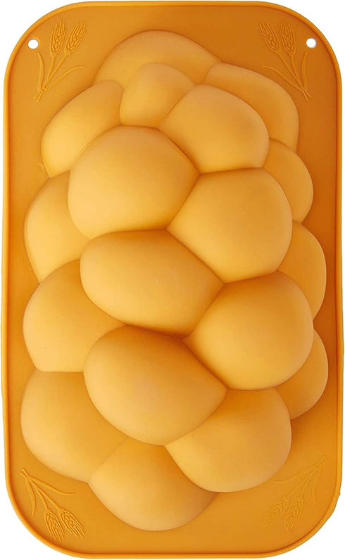 Silicone Braided Challah Mold - Medium - Braided Oval Challah Pan - Challah Bread Baking Mold - No Shaping Required...