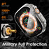 NewWays 2 in 1 Waterproof Case for Apple Watch Ultra 49mm Screen Protector, 360 Protective Glass Face Cover Hard PC Bumper + Back Frame for iWatch...