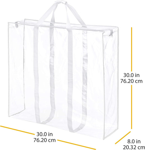 Whitmor Jumbo Everyday Holiday Bag, Seasonal Storage for Easter, Fourth of July, Fall & Christmas, Clear/White Large...