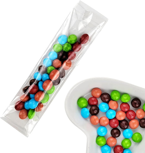 100 Pcs Cellophane Bags, 2x10 Inches Self Sealing Treats Bags, Pretzels Individual Bags, Clear Cellophane Bags for Pretzel Rods Candies Snacks Coo...