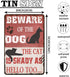 Beware of The Dog Tin Sign Funny Dog Warning Metal Signs Dog Signs for Yard Fence Guard Dog Sign Outdoor Decor 8x12 Inches...