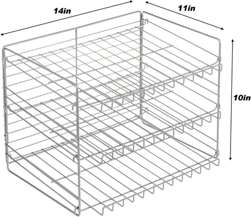 Iron Wire Stackable Can Rack Organizer Chrome...