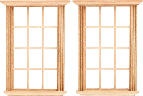 2pcs Mini Furniture Doll House Miniature Window Frame Model Decoration Windows Dollhouse Furniture...