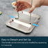 KITCHENDAO Foldable Spoon Rest and Pot Lid Holder for Counter, Non-scratch Silicone Base, Stainless Steel Pan Pot Cover Lid Rack Shelf Stand Holde...